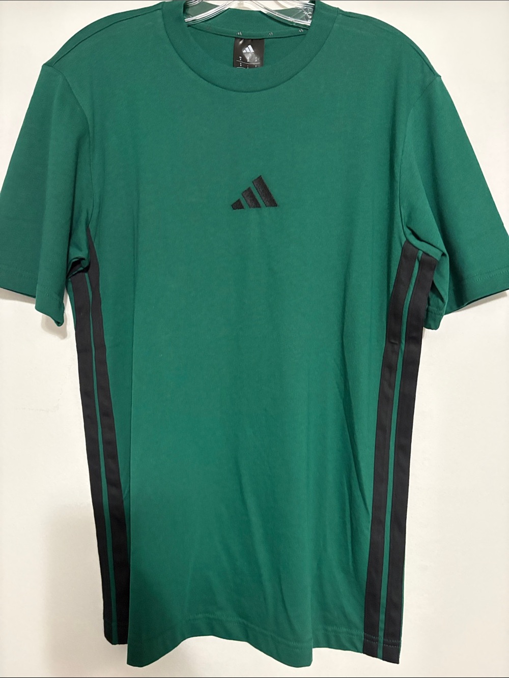 adidas Green Short-Sleeve Tee with Black Accents